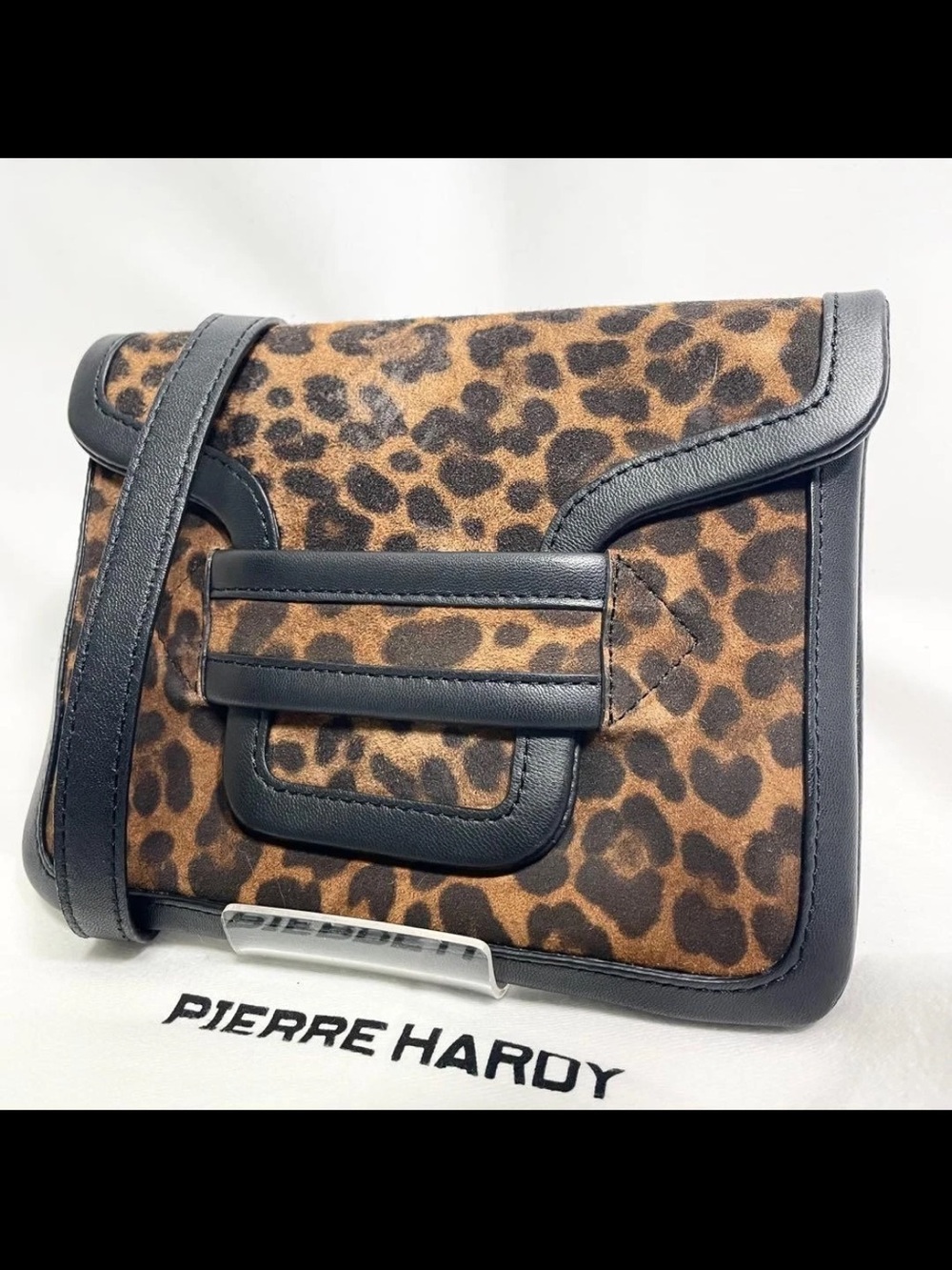 Pierre Hardy Leopard Print Crossbody Bag in Brown and Black
